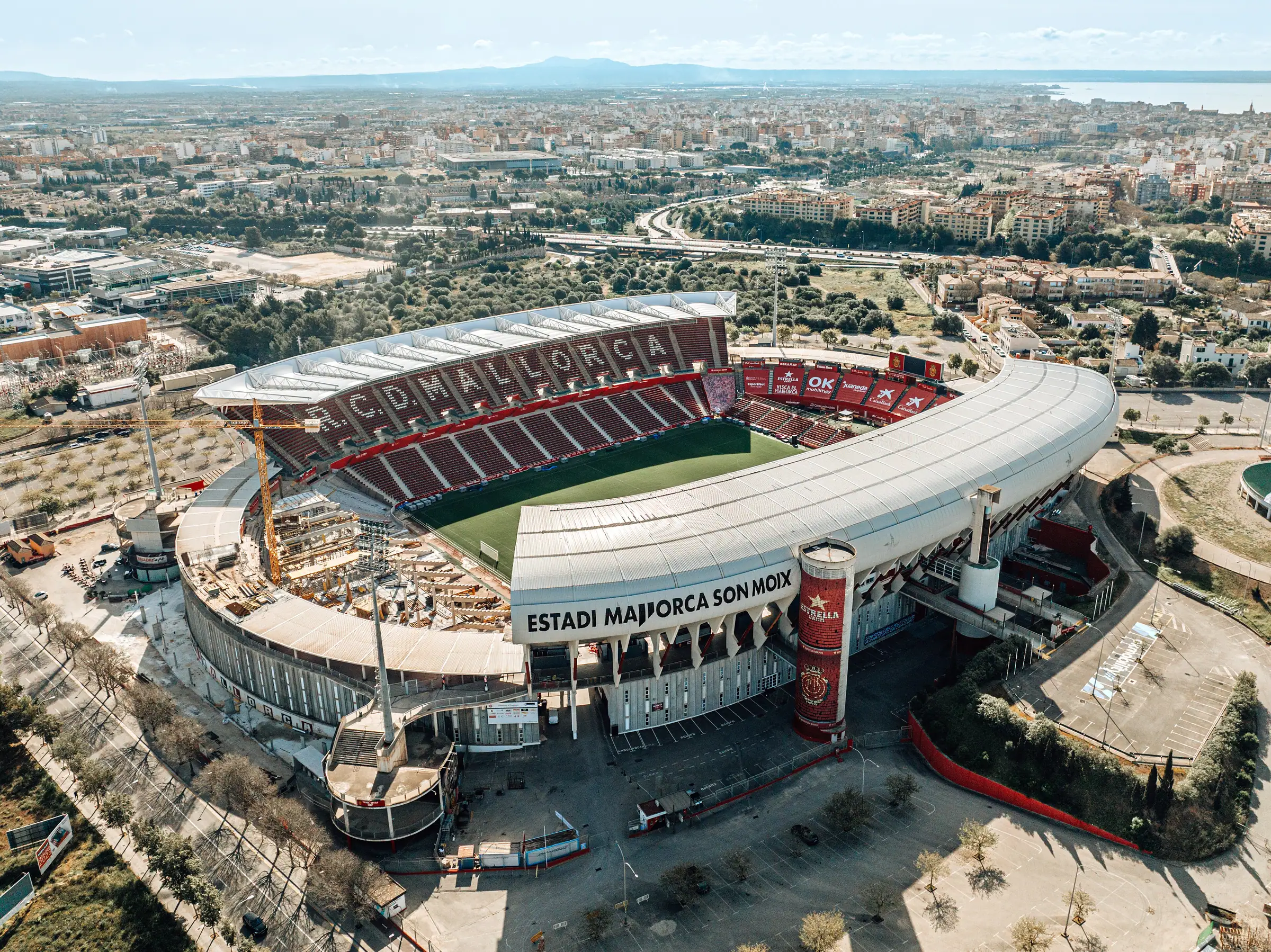 Vue aérienne du stade de Son Moix (Estadi Mallorca Son Moix) à Palma